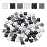 sourcing map 100g Square Mosaic Tiles, Colorful Ceramic Mosaic Tiles for Crafts Bulk Mosaic Supplies for Home Decoration Art Crafts DIY Projects, 0.4 x 0.4Inch, Mix Black/White
