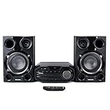 Roxel Roar CD Player Mini Hi-Fi System, 100W Speakers, BT Streaming, USB MP3 Playback, FM Radio, CD/CD-R/RW Compatible, AUX-In, Headphone Socket, Remote Control, Carbon & Gunmetal Finish (RCD-660)