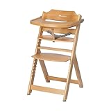 Bebeconfort Timba Evolutive Wooden High Chair, 6 Months-99 Years, Up to 110 kg, Baby High Chair, Removable Tray, Adjustable Seat & Footrest, 3-point Safety Harness, Fits Timba Baby, Natural Wood