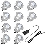 Long Life Lamp Company Indoor LED Plinth Lights 30mm Round Cool White Cabinet Lights 6500k 10 Kit PL5CW