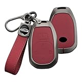 HIBEYO Car Key Case Compatible with GAC Trumpchi E8 MAX 2024 Key Case Protective Key Case Key Box Remote Controls Key Ring Holder Fob-A Red