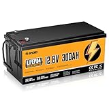 12V 300Ah LiFePO4 Battery Built-in 200A BMS, Deep Cycle Batteries, Grade A Lithium with Low-Temp Protection, Lithium Iron Phosphate Batterien 18000 Cycles for RV, Home Energy Storage, Solar Off-Grid