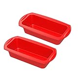 Siliz Loaf Tin - Temperature Resistant & Non Stick Silicone Bread Tin for Oven, Freezer – Non Deforming Baking Tin for Cakes, Breads or Loaves (Pack of 2) - 27.5 x 14 x 6.5 CM