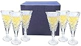 Amlong Crystal Lead-Free Engraved Cut Crystal Sherry Glasses, Set of 6 pieces