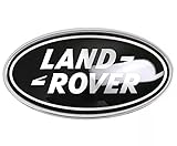 2Pcs OEM Front Grille & Tailgate Emblem Decals for Land Rover Evoque,Sport,Discovery,Velar,Defender Chrome 85mm Oval Range Rover Grill Badge Logo with Free Black Surround Cover