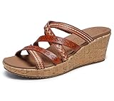 Skechers Women's Beverlee Tiger Posse Sandal, Luggage Duraleather, 5 UK