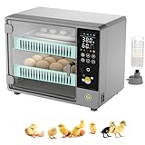 Aeroflexa Egg Incubators for Hatching 24 Eggs,incubator for eggs automatic turning and humidity monitor,temperature control,5 incubation modes,Egg incubator for chicken,duck,goose,and quail eggs(gray)