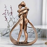 CINY Affectionate Couple Art Resin Statues, Couple Hug Kiss Figurines, Resin Home Desktop Ornament, Wedding Anniversary Sculptures for Women Men, Abstract and Creative