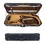 MJMLUCK Violin Viola Double Case 4/4 with Music Sheet Bag 15inch-16.5inch Viola Hold 2 pcs Strong Waterproof (Violin Viola case) (Violin Viola case)