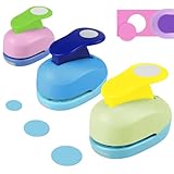 Ezydka Circle Punch 3 Pack Paper Punches for Crafts, Circle Cutter Punch DIY Circle Hole Punch for Crafting Scrapbooking Cards Arts Fun Projects, 8mm 15mm 25mm