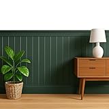 Tongue & Groove MDF Wall Panels with Adhesive – V-Groove Paintable 3D Panelling – 600mm Wide – Moisture-Resistant Decorative Panels for Hallways, Bathrooms & Interiors (Kit 2)