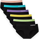INNERSY Panties for Women Cotton Underwear Ladies Mid Rise Soft Black Knickers Pack of 6 (12, Sporty Black)