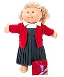 SCHOOL UNIFORM ONLY FOR VINTAGE CABBAGE PATCH DOLL 17 INCH[ DOLL NOT INCLUDED]GREY PINAFORE ,WHITE BLOUSE,RED CARDY , RED BOOK BAG