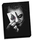 Batman Joker Canvas Card Heath Ledger Canvas Art Print Framed Picture Large 24x18 Inches