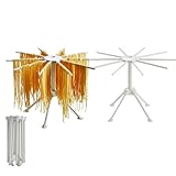 2 Pack Foldable Pasta Drying Rack, Homemade Fresh Spaghetti Stand Collapsible Dryer Noodle Hanger for Kitchen with 10 Arms, White