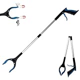 84cm Long Litter Pickers Grabber Stick, Helping Hand Grabber for Disabled, Elderly and Adults Heavy Duty Pick up Stick Grabber-Blue (1)