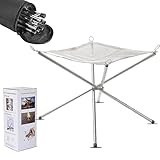 Portable Fire Pit Set, Outdoor Collapsing Stainless Steel Mesh Fireplace with Storage Bag, BBQ Fire Bowl Camping Accessories for Picnics Bonfire Patio Backyard Barbecue (16.5 inch)