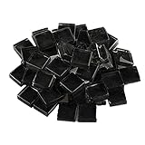 200g Glass Mosaic Tiles Square Crystal Mosaic Stones Glass Pieces for DIY Art Craft Decoration,1x1cm(Black)