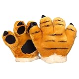 MINGYU Animal Claw Gloves, 1 Pair Cartoon Stuffed Animal Gloves, Tiger Claw Gloves, Plush Animal Gloves For Cosplay Night Clubs Fashion Shows Valentine's Day Housewarming Use