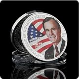 REZAJDUIE Commemorative Coin The Usa 51St President George Herbert Walker Bush Colorized Silver Plated Challenge Art Coin Collection
