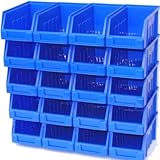 EQUIP247UK BLUE SIZE 2 STACKING STORAGE BINS PLASTIC PARTS BINS (10)