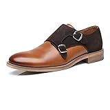 La Milano Mens Leather Double Monk Strap Loafer, 2-tan/Brown, 5.5 UK