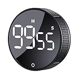 AVINIA Digital Kitchen Timers, Visual timers Large LED Display Magnetic Countdown Countup Timer for Classroom Cooking Fitness Baking Studying Teaching, Easy for Kids and Seniors Black