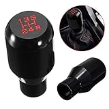 SAILINE Shifter Adapter Universal 5 Speed Manual Metal Chrome Gear Shift Knob Lever Stick Pen Handle Head Car Styling Accessories Racing Style (Black) (Black)