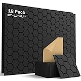 Acoustic Panels Self-Adhesive, 18 Pack Sound Proofing Panels High Density Sound Absorbing Panels for Wall, Recording Studios, Home, Office 30x30x0.9cm