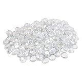 ARSUK Glass Pebbles Decorative Stones Beads Nuggets Gems Mosaic Tiles for Vases Craft Garden Bowls Fish Tank (70-80 Clear Pebbles)