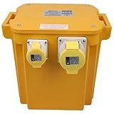 5kVA Portable Site Transformer 110V with 2x 16 Amps and 1x 32 Amps Outlets, 13 Amp UK Fused Plug, Intermittent Rating 5000VA IP44 Rated