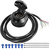 ETUKER 7 Pin Pre-Wired Socket with 1.9M Cable,Towbar Socket Towing Hitch Wiring Harness (7PZ)