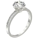 Aeon Solitaire Engagement Ring - 925 Sterling Silver | Solitaire Set with 7mm Brilliant White Cubic Zirconia | Size K | Infinity Ring