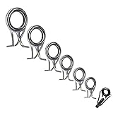 QualyQualy Fishing Rod Guides Repair Kit Ceramic Ring Rod Rebuilding Fishing Rod Eyes Replacement 7pcs