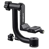 Andoer Heavy Duty Gimbal Head Gimbal Tripod Head With Arca Swiss Quick Release Plate Aluminum Alloy Tripod Gimbal Head Dslr Max. Load 30Lbs/13.6Kg