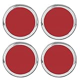 Car Wheel Hub Cover, 4PCS Auto Waterproof Aluminium Alloy Wheel Center Cap Replacement Part for Fiat 500(Red)