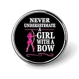 Funny Archery Inspiring Round Brooch Pin Badge Lapel Tie Pin for Women Men Office Worker Teacher Decor