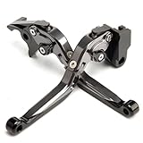E-SPEEDMTC For Triumph Tiger 1050/ Sport/ 800 XC/XCX/XR/XRT/XRX Modified CNC aluminum Alloy Length Adjustable Foldable Brake Clutch Lever Accessories (Gray)