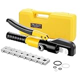 TEENO Hydraulic Crimping Tool with 9 Hex Dies,Range 12 AWG-2/0 AWG,12mm Stroke 10T,4-70mm²,for Cable Lugs Hydraulic Crimping Crimper Wire Terminal Lug Tool