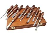Faithfull Wood Carving Chisel Set of 12 in Presentation Case, ‎Walnut Color