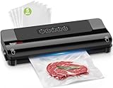 Bonsenkitchen Vacuum Sealer, Fast-Compact Vacuum Sealer Machine, High-Speed Continuous Working, Multi-Functional Food Vacuum Sealer with Vacuum Bags & Accessory Hose