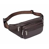 ZZNICK Genuine Leather Fanny Pack/Waist Bag/Organizer with Adjustable Belt, Multiple Pockets for Men and Women