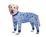 BT Bear Large Dog Clothes, Elastic Pet Onesie Clothes Protect Joints Anti-hair Anti Licking, Wound Protection Pet Pajamas PJS Dog Jumpsuit For Medium Large Dogs(5XL,Blue Shark)