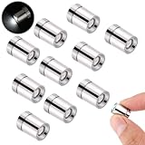 BTFO 10pcs LED Mini Lights, Small Led Lights for Dollhouse Silver Plastic Battery Included Doll House Electric Lights for Paper Lantern Party Decoration Crafts Dollhouse Accessories(White Light)