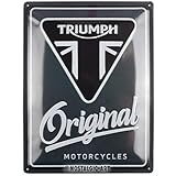 Nostalgic-Art Retro tin sign, 30 x 40 cm, Triumph – Original Motorcycles – Gift idea for motorbike accessories fans, made of metal, vintage design