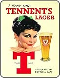 Tin Sign Vintage Retro Man Cave Bar Pub Shed Novelty Gift Aluminium Metal Tin Wall Décor Sign - Scotland Scottish T Tennents Beer Lager Drink Advert, Multicolor