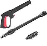 YUET Trigger High Pressure Wash Gun Jet Washer Accessory Kit Quick Connect Release System for Bosch AQT Black & Decker, Wand Dirt Lance Spray Nozzle Adjustable Cleaning Cleaner Hose 2350 PSI