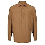 Rohan Men's Frontier Anti-Insect Long Sleeve Expedition Shirt, Safari Shirt with UPF 40+ UV Sun Protection & Secure Pockets - Cedar Brown Marl, L
