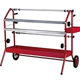 Heavy-Duty Twin Masking Paper Dispenser – 36" (900mm) Dual Roll Holder with Cutter Blades – Automotive Masking Paper Stand with Wheels – Ideal for Body Shops & Spray Booths