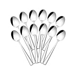 Otto Koning - Leipzig –Stainless Steel Teaspoons, Tea Spoons with Mirror Polished Finish, Coffee Spoons with Modern and Elegant Design. (12 Pieces)